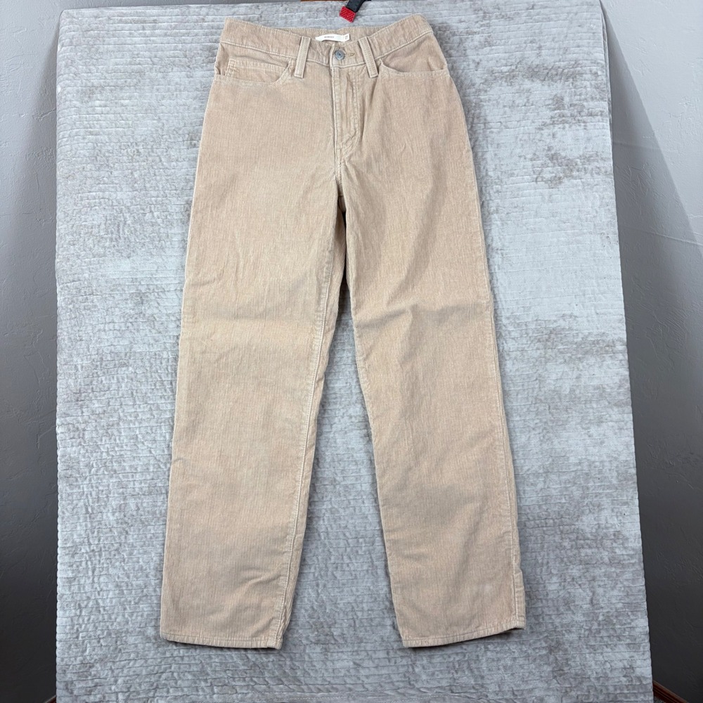 Levis 94 Baggy Corduroy Pants Tan Beige High Waisted Wide Leg W27 L31 A3510-0007